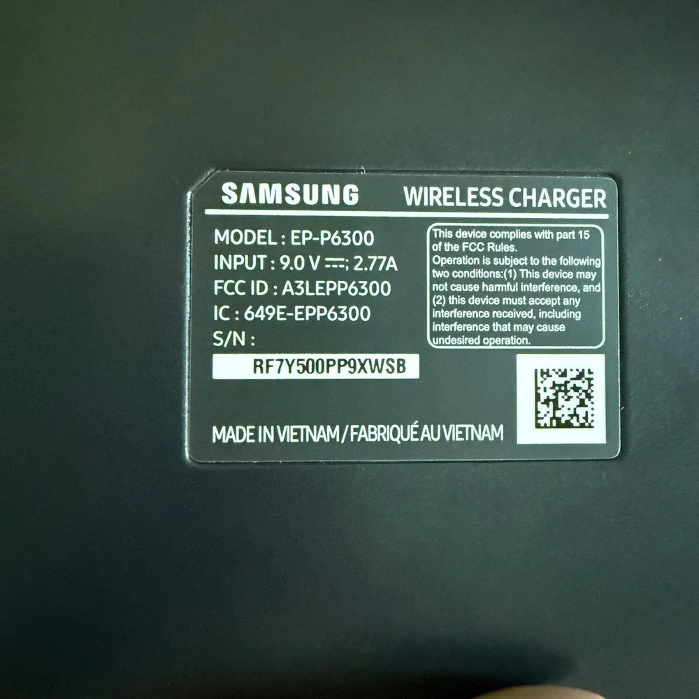 Samsung Wireless Charger Trio EP-P6300 Black 3-in-1 Fast Charging Pad 9W